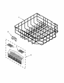 Lower Rack Parts Diagram and Parts List for 66512723K310  Kenmore Dishwasher