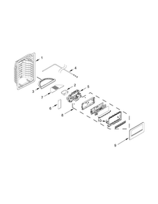 Dispenser Parts Diagram and Parts List for 10651132210  Kenmore Refrigerator