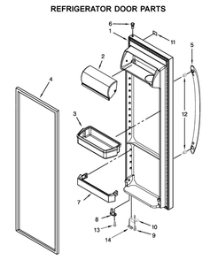 Refrigerator Door Parts Diagram and Parts List for 10641173711  Kenmore Refrigerator