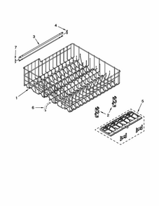 Upper Rack And Track Parts Diagram and Parts List for 66513023K110  Kenmore Dishwasher