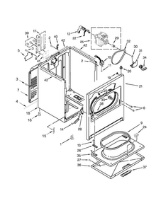 Cabinet Parts Diagram and Parts List for 7MWED1800EM0  Whirlpool Dryer