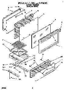 Door And Broiler Diagram and Parts List for FGP335BQ00  Roper Range
