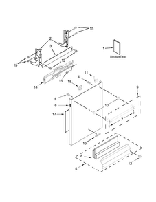 Door Panel Parts Diagram and Parts List for KDTE204ESS1  KitchenAid Dishwasher