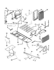 Unit Parts Diagram and Parts List for 7KSC24C8EY00  KitchenAid Refrigerator