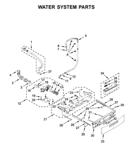 Water System Parts Diagram and Parts List for 8TWFW6620HW0  Whirlpool Washer
