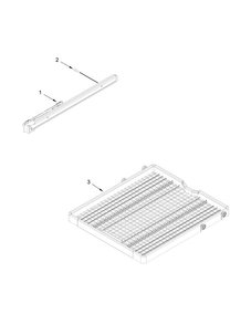 Third Level Rack And Track Parts Diagram and Parts List for KDTE204EPA1  KitchenAid Dishwasher