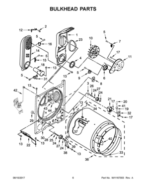 04 - BULKHEAD PARTS Diagram and Parts List for WGD7300DW3  Whirlpool Dryer