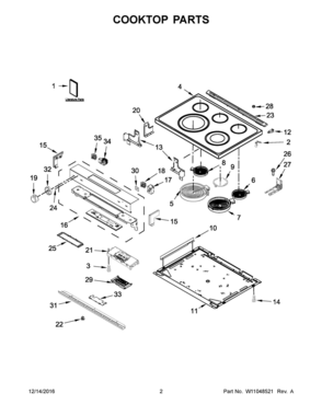 02 - COOKTOP PARTS Diagram and Parts List for YKSEG700EBS1  Whirlpool Range