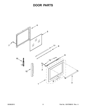 05 - DOOR PARTS Diagram and Parts List for YKFEG510ESS0  Whirlpool Range