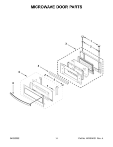 Microwave Door Parts Diagram and Parts List for WOC54EC0HB20  Whirlpool Microwave Oven Combo