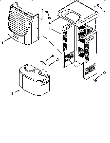 Cabinet Diagram and Parts List for AD25GO  Whirlpool Dehumidifier