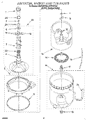 AGITATOR, BASKET AND TUB Diagram and Parts List for LSN7233DW0  Whirlpool Washer