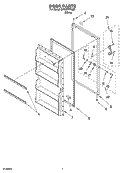 DOOR PARTS Diagram and Parts List for EV120FXKQ06  Whirlpool Freezer