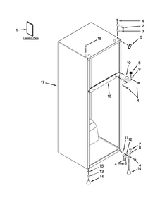 Cabinet Parts Diagram and Parts List for WRT111SFDW02  Whirlpool Refrigerator