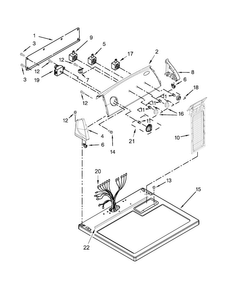 Top And Console Parts Diagram and Parts List for 4GWED4900YQ3  Whirlpool Dryer