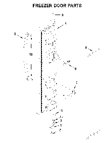 Freezer door parts Diagram and Parts List for WRS335SDHM03  Whirlpool Refrigerator