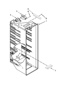 Refrigerator Liner Parts Diagram and Parts List for WRS325FNAE01  Whirlpool Refrigerator