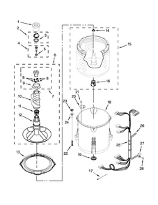 Basket And Tub Parts Diagram and Parts List for 7MWTW1799BQ0  Whirlpool Washer