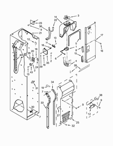Freezer Liner And Air Flow Parts Diagram and Parts List for KBSD602ESS00  KitchenAid Refrigerator