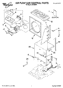 AIR FLOW AND CONTROL PARTS Diagram and Parts List for AD40DSR1  Whirlpool Dehumidifier