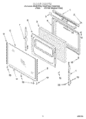 DOOR, OPTIONAL Diagram and Parts List for FGS337GN5  Roper Range