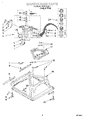 MACHINE BASE Diagram and Parts List for LBR4121JQ1  Whirlpool Washer