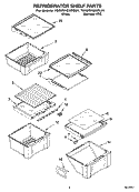 REFRIGERATOR SHELF PARTS Diagram and Parts List for 7GS2SHEXPL01  Whirlpool Refrigerator
