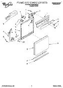 FRAME AND CONSOLE Diagram and Parts List for DU800CWDQ3  Whirlpool Dishwasher