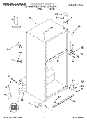 CABINET, LITERATURE Diagram and Parts List for KTRP21KJWH01  KitchenAid Refrigerator