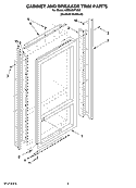 CABINET AND BREAKER TRIM PARTS Diagram and Parts List for KBRS36FTX00  KitchenAid Refrigerator