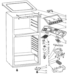 Cabinet Assy Diagram and Parts List for 46162402010  Kenmore Refrigerator