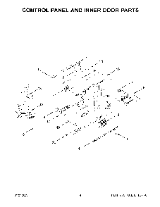 Control Panel And Inner Door Parts Diagram and Parts List for KDFE204KBL1  KitchenAid Dishwasher