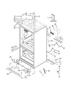 Cabinet Parts Diagram and Parts List for WRF767SDEM00  Whirlpool Refrigerator