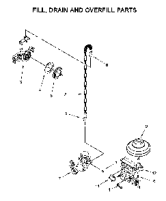Fill, drain and overfill parts Diagram and Parts List for WDP370PAHW1  Whirlpool Dishwasher