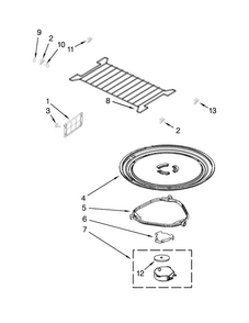 Turntable Parts Diagram and Parts List for WMH32519CB0  Whirlpool Microwave