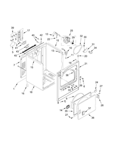 Cabinet Parts Diagram and Parts List for 11066132411  Kenmore Dryer