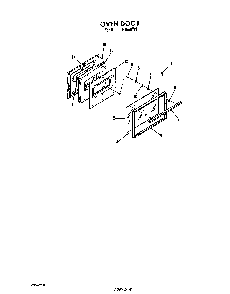 Oven Door Diagram and Parts List for F6558*1  Roper Range