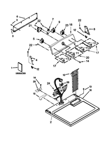 Top And Console Parts Diagram and Parts List for 110C65132410  Kenmore Dryer