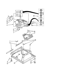 Machine Base Diagram and Parts List for 7MLSC9545JQ2  Whirlpool Washer