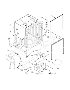 Tub And Frame Parts Diagram and Parts List for KDTM704ESS0  KitchenAid Dishwasher