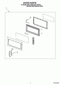 DOOR PARTS Diagram and Parts List for MH1170XSS4  Whirlpool Microwave