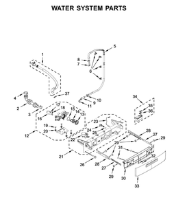 Water System Parts Diagram and Parts List for 8TWFW5620HW1  Whirlpool Washer