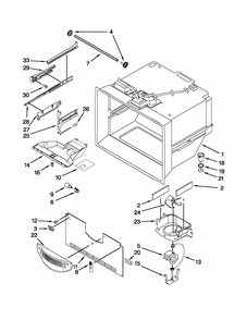 Freezer Liner Parts Diagram and Parts List for 59679219011  Kenmore Refrigerator