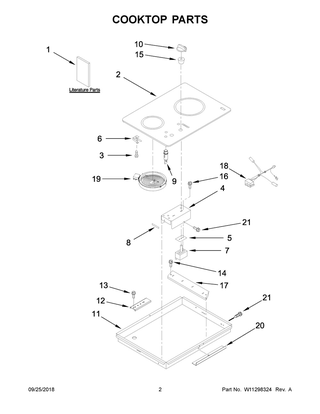 Cooktop Parts Diagram and Parts List for KECC056RBL06  Whirlpool Cooktop