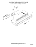 CONTROL PANEL AND LATCH PARTS Diagram and Parts List for WDF780SLYB1  Whirlpool Dishwasher