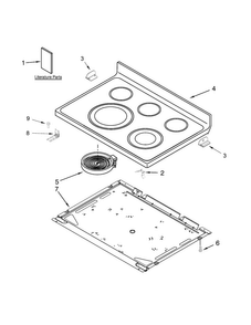 Cooktop Parts Diagram and Parts List for WFE540H0EB0  Whirlpool Range