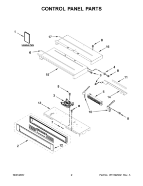 02 - CONTROL PANEL PARTS Diagram and Parts List for KOST100ESS02  Whirlpool Wall Oven