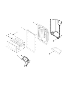 Dispenser Front Parts Diagram and Parts List for WRF736SDAB13  Whirlpool Refrigerator