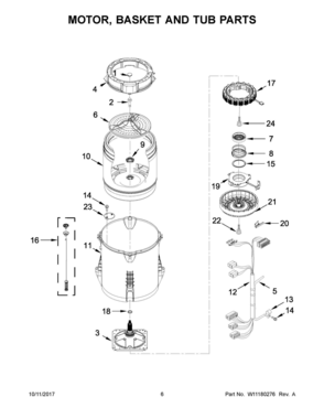 04 - MOTOR, BASKET AND TUB PARTS Diagram and Parts List for WTW8000DW4  Whirlpool Washer