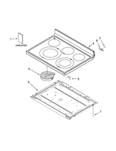Cooktop Parts Diagram and Parts List for WFE525C0BB0  Whirlpool Range